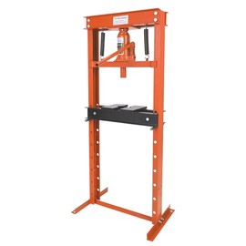 12 Ton Hydraulic Shop Press, H-Frame, 8-Hold Adjustable Height, with Movable Plates and Dust Cover, for Garage or Professional Users, Orange