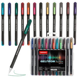 UNOMAX Geltron Fashion Gel Pen Set - Office Supplies & School Accessories - Gel Pen 12 Pieces 0.6 mm Tip - Waterproof Gel Pen - Ideal for Work & Creativity - Confidence with Every Stroke