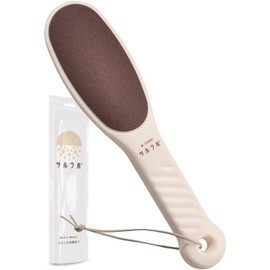 Tsururabo Smooth Exfoliating (Dermatologist Supervised) Heel Exfoliating [Coarse / Fine Double-Sided Side] Heel File Pumice Stone Easy at Home, Easy to Hide Foot Care, Beige