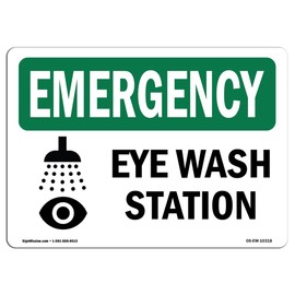 OSHA Emergency Sign - Eye Wash Station | Vinyl Label Decal | Protect Your Business, Construction Site, Warehouse & Shop Area | Made in The USA