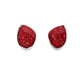 DUR O5316 Coral Island Jewellery Stud Earrings Rhodium-Plated 925 Silver, Coral, Coral