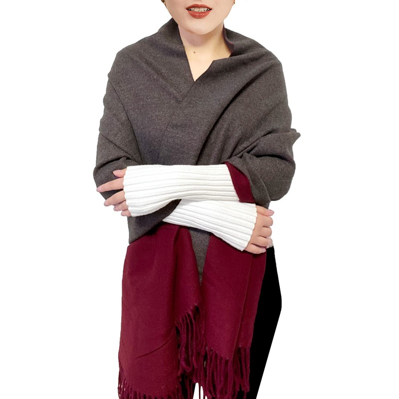 Woogwin Winter Cashmere Scarf Wool Pashmina Shawls for Women Long
