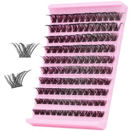 RITALASH Lash Clusters DIY Cluster Lashes Fluffy Volume Eyelash Clusters Eyelash Extensions False Eyelashes Black Individual Lashes Super Thin Lash Band Wispy Lash Extension at Home(Z07,8-16mm)