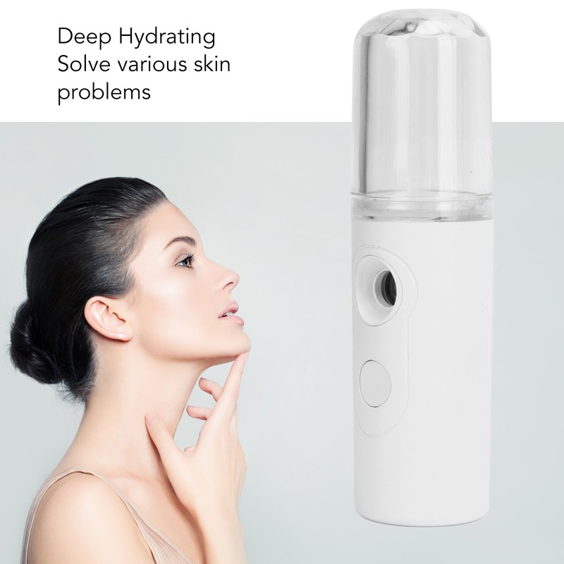 2PCS Portable Nano Facial Mister Mini Facial Steamer USB Rechargeable