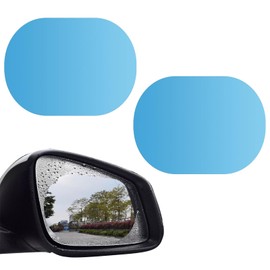 Ferianl 2PCS Car Rear View Mirror Waterproof Film, Rainproof High-definition Transparent Nano-coated Protective Sticker, Anti Fog Glare Rear View Mirror Sticker, Universal for SUV, Sedan, Truck