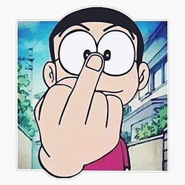Doraemon-Nobita Fwut Sticker Outdoor Rated Vinyl Sticker Decal for Windows, Bumpers, Laptops or Crafts 5"