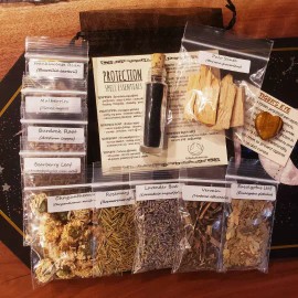 Trifecta Botanicals PROTECTION Intention Spell Kit ~ Herbs / Salt / Palo Santo / Crystal ~ Magick