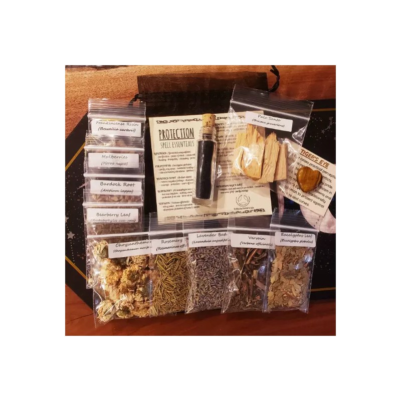 Trifecta Botanicals PROTECTION Intention Spell Kit ~ Herbs / Salt