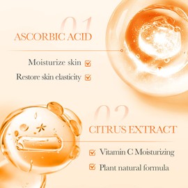 Vitamin C Face Cream + Vitamin C Serum, Moisturising Cream with Hyaluronic Acid, Facial Cream, Face Care, Anti-Ageing, Makes the Skin Radiant, Moisturises and Makes It Plump