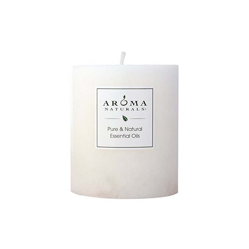 Aroma Naturals Patchouli and Frankincense Essential Oil White Scented Pillar