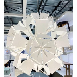 Ikea RAMSELE Ceiling Pendant Lamp 17" Decorative Geometric Flower White - NEW