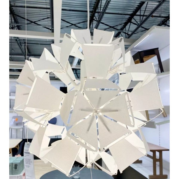 Ikea RAMSELE Ceiling Pendant Lamp 17" Decorative Geometric Flower White