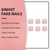 SINHOT Pink Press on Toenails Glossy Fake Toe Nails Glue