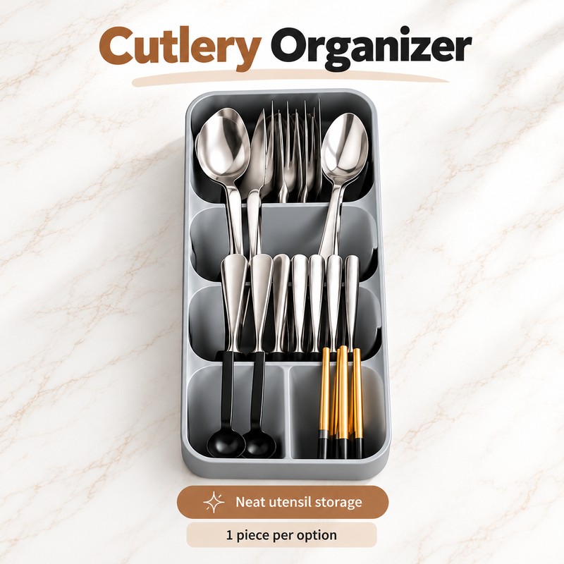 Kitchen Drawer Organizer for Knives, Cutlery & Spices – Space-Saving