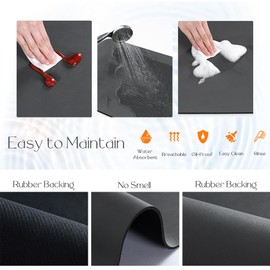 BANEBOR Under Sink Mats -(Cut-to-Fit) Absorbent Shelf Liner for Kitchen & Bathroom Cabinets, Quick-Dry Non-Slip Cabinet Protector, Waterproof Under Sink Pad for Leak Protection (Grey, 20''x 16'')