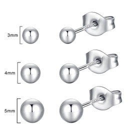 Yoursfs Women's Earrings, 3 Pair Set, Simple, 925 Silver, Popular Accessory, Gift, Sterling Silver, No Gemstone