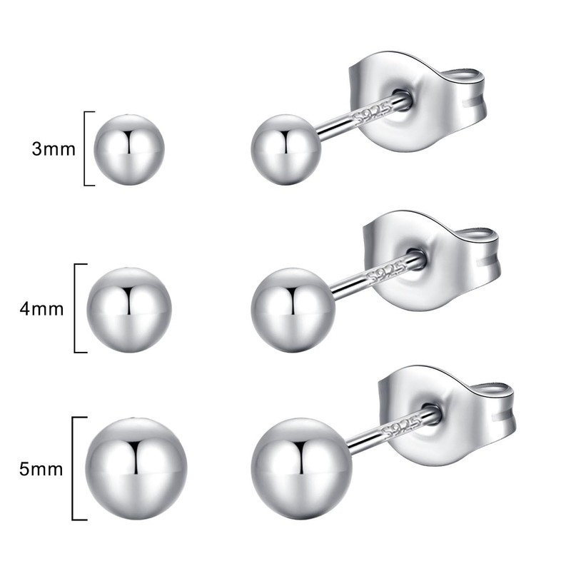 Yoursfs Women's Earrings, 3 Pair Set, Simple, 925 Silver, Popular