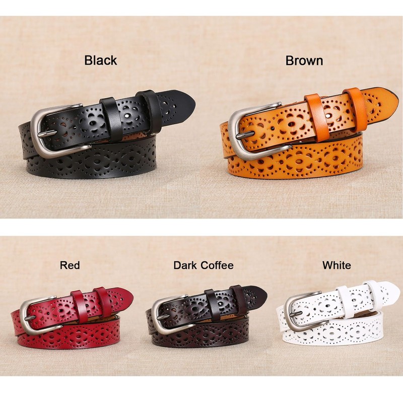 Spolife Women's Leather Belt (White)