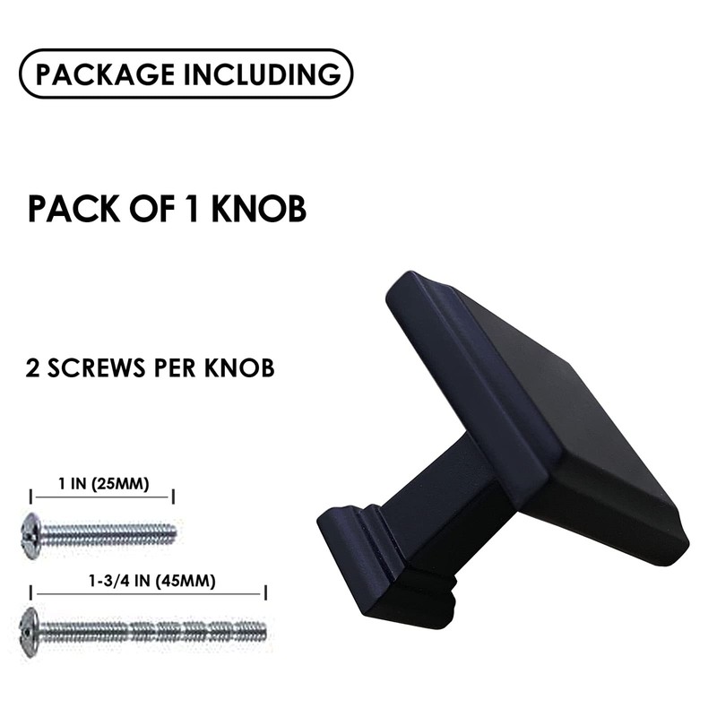 Syngrow 1 Pack Cabinet Pull Knobs Matte Black Kitchen or