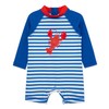 Little Me Clothes for Baby Boys' Lobster Long Sleeve Rashguard Suit, Blue Lobster, 12 Months