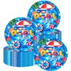 HSPAIDYP 50 Pcs Pool Party Tableware Plates,Pool Party Supplies Beach