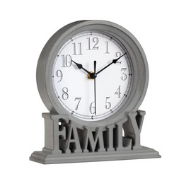 Bargain Lovers 21cm Rustic Grey Family Mantel clock Fire Place Desktop Bedroom Kitchen Clock