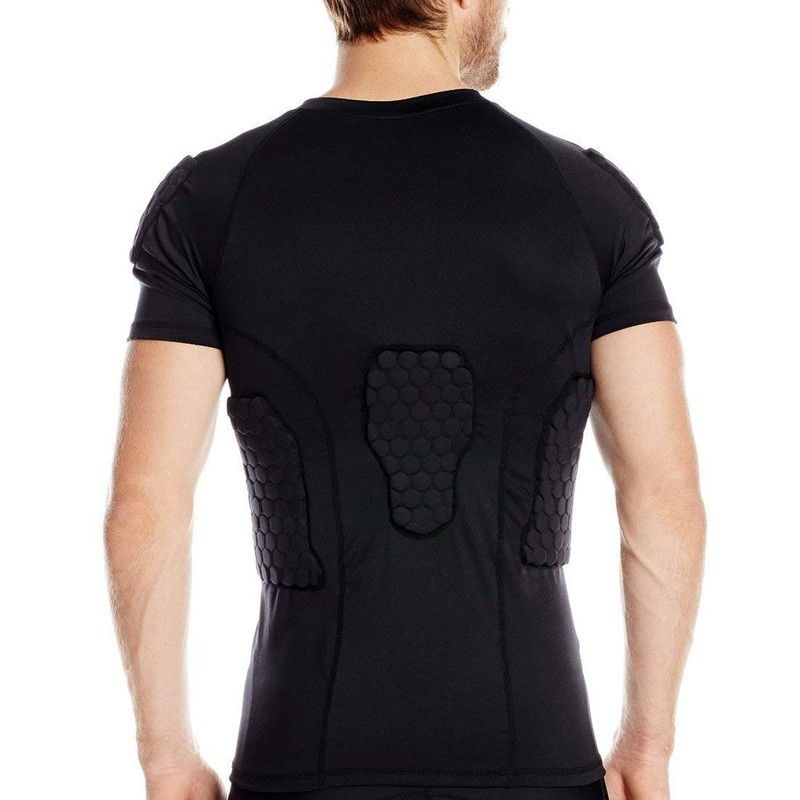DGYAO Padded Comprssion T Shirt, Mens Rugby Safe Guard Top