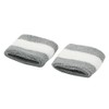 Terry Stripe Wristband Pair (Grey White, One Size)