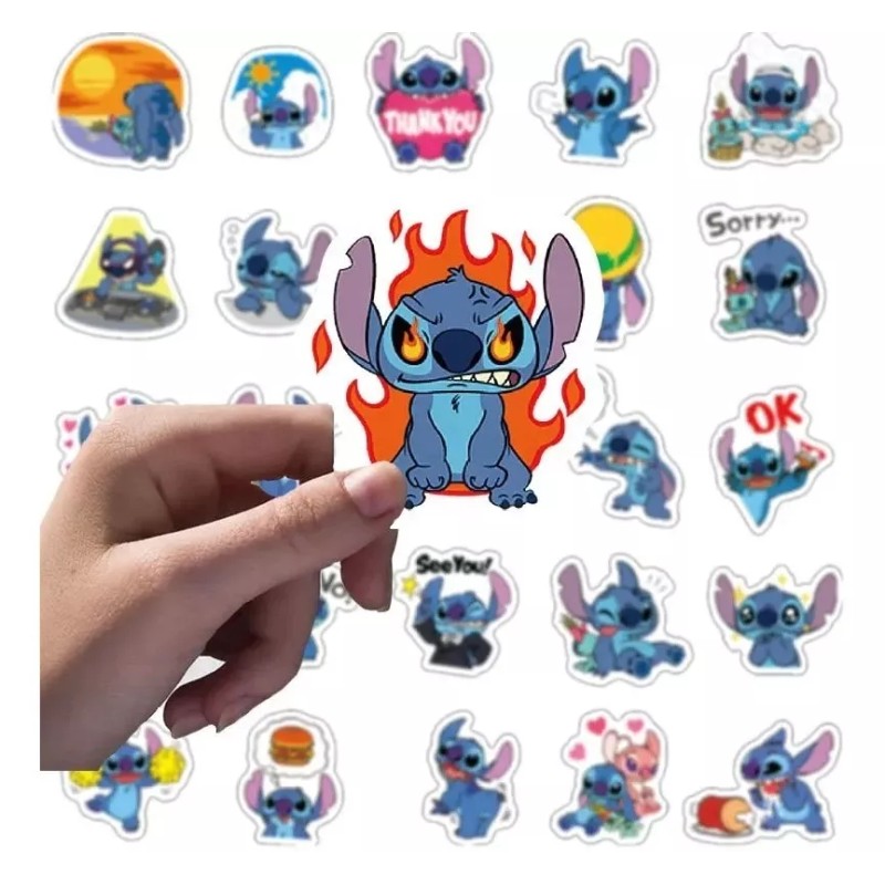 Lilo Y Stitch 50 Calcomanias Stickers Película Contra Agua