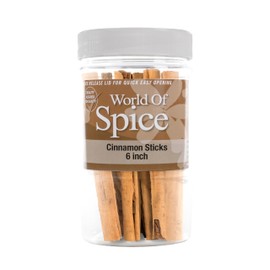 World of Spice Whole Cinnamon Sticks 6 Inch - 200g Catering Size Jar – Premium 100% Natural Seasoning for Cooking & Baking for Home Cooks & Commercial Kitchens