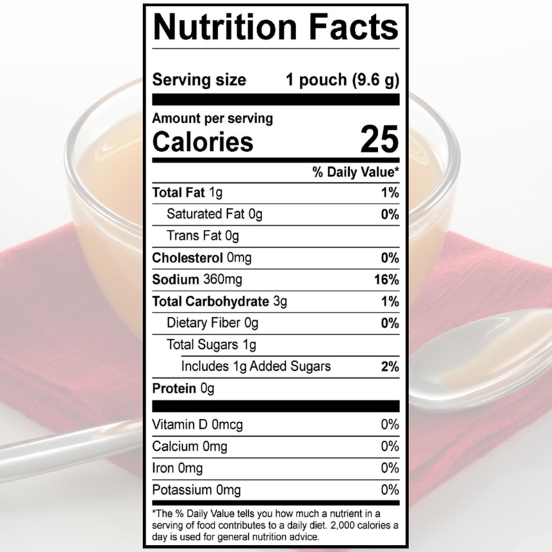 SAVORY CHOICE Reduced Sodium Beef Broth Concentrate, 30 Packets (9.6g)