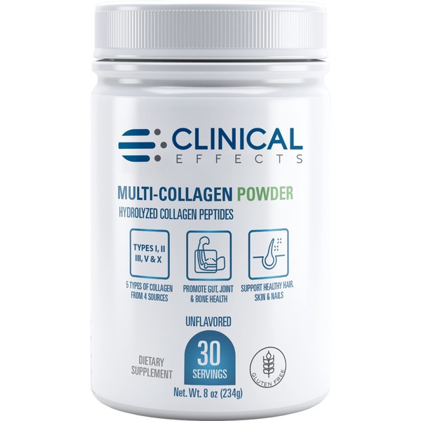 Clinical Effects Multi-Collagen Powder - Collagen Dietary Supplement - 8oz