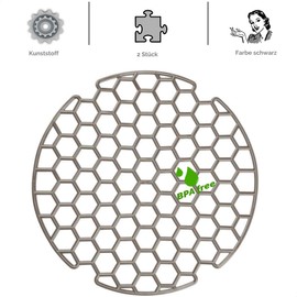 Kerafactum Sink Rubber Mat Sink Insert Drip Mat Non-Slip Mat for Drawers Protective Mat Round for Sink Protective Mats Non-Slip Sink Rubber Mat Black Pack of 2