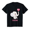 Kinder Leilani Vorname Mädchen Personalisiertes Baby Elefanten T-Shirt