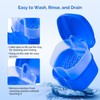 JMU Denture Case, Denture Cup for Soaking Dentures with Strainer