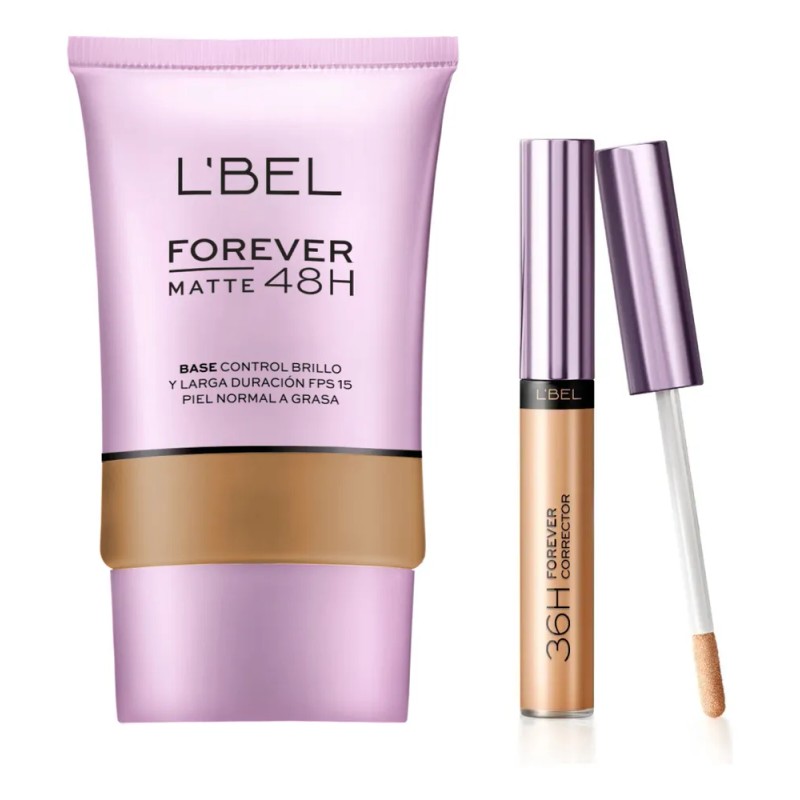 Kit L'bel: Base Forever Matte 48h Y Corrector Avellana +