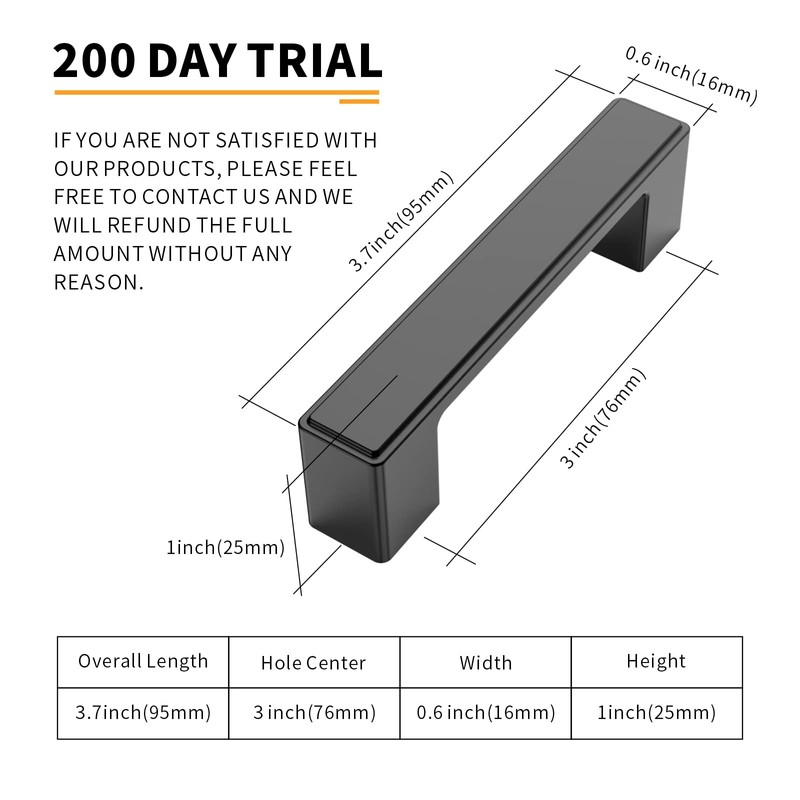 AOOTOCH 20 Pack 3 Inch Kitchen Cabinet Handles Matte Black