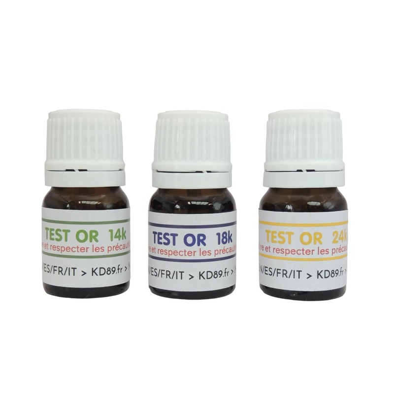 KD89 14-18-24 Carat Gold Testing Reagents Solutions with Natural Touchstone