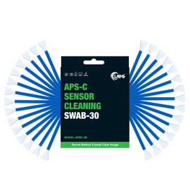 UES APSC-30 Sensor Cleaning Swabs for APS-C Cameras: 30 x Microfibre Swab 16 mm Dust-Free, Individually Vacuum Packed