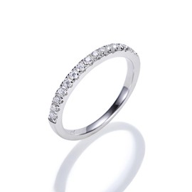 Moissanite Wedding Band,925 Sterling Silver Engagement Rings for Women, 0.7 ct D Color VVS1 Lab Created Diamond Rings,Eternity Promise Stackable Engagement Ring Ring for Her (Half row moissanite ring, 6)