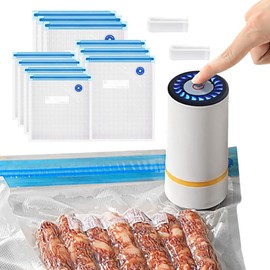 Máquina Selladora, JESWO Bomba aspiradora, Mini Máquina de Vacío Portátil con 15 Bolsas de Vacío