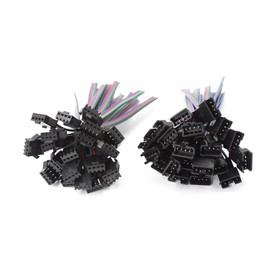 RGBZONE 20Pairs JST SM 4PIN Plug Male to Female EL Wire Cable Connector Adapter for 5050 3528 RGB LED Strip Light