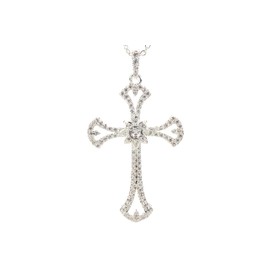 Charlie Paige Silver Cross Necklace for Women | Cubic Zirconia Cross Pendant Necklace | Paige Necklace | Silver Necklaces for Women