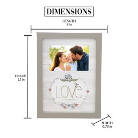 Pavilion Gift Company- Love - 9" x 12" (Holds 6" x 4" Photo) Picture Frame Family Mother's Day Love Floral Home Decor