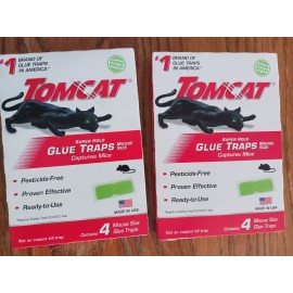 Tomcat Super Hold Glue Traps Mouse Size, Contains 4 Traps - Captures Mice..