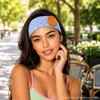4 Pcs Polka Dot Wide Headbands with Button for Women