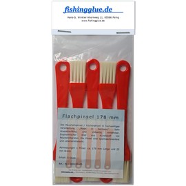 Flat Brush 178 mm - Pack of 5; BBQ Brush/Grill Brush, Basting Brush, Kitchen Brush, Household Brush