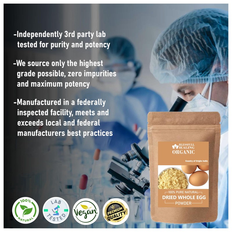 Blessfull Healing Organic Dried Whole Egg Powder 100% Pure Natural