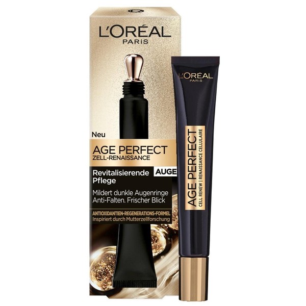 L'Oréal Paris Age Perfect Cell Renaissance Anti-Ageing Eye Cream Strength and Vitality for Mature Skin with Black Truffle and Fermented Black Tea 15 ml