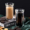Aquach Double Wall Glass Cup 16oz 2pcs, Clear Insulated Coffee
